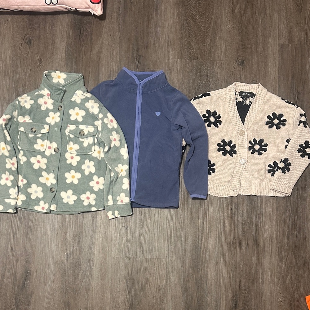 Kids Floral and Heart Patterned Jackets Set size 5